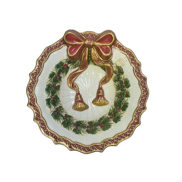 Fitz and Floyd Noel Collection 7" Open Candy Dish-Excellent - Picture 3 of 5